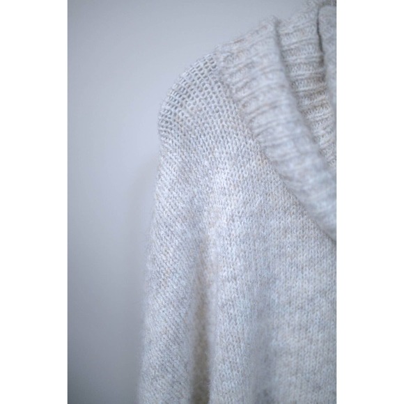 Ruby Moon Gray Wool Alpaca Blend Chunky Oversized Turtleneck Sweater SZ L - Picture 4 of 7